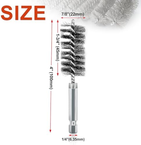 5Pcs 7/8" Stainless Steel Wire Bore Brush - Image 2