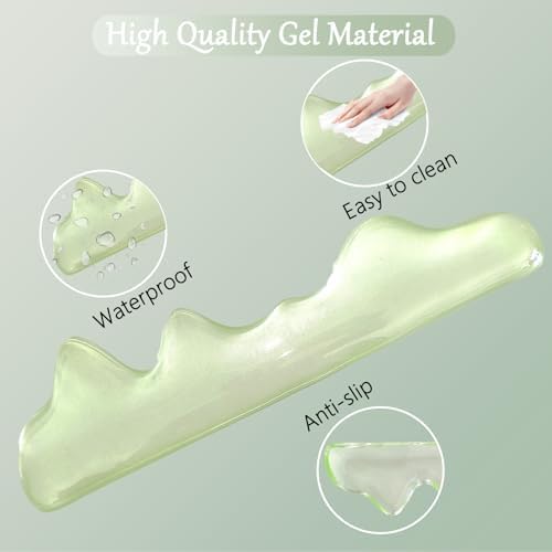 Gel Mountain Keyboard and Mouse Wrist Rest Set Abstract Clear Green Keyboard - Image 2