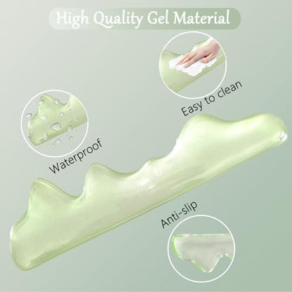 Gel Mountain Keyboard and Mouse Wrist Rest Set Abstract Clear Green Keyboard - Image 2