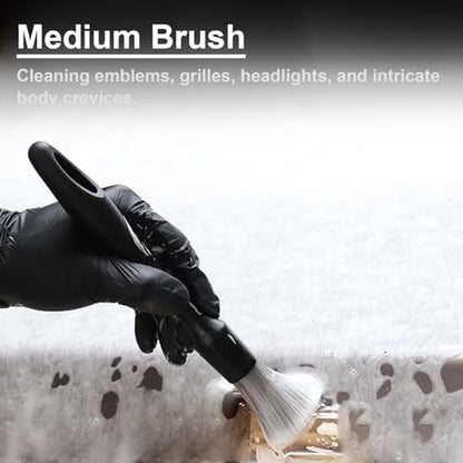 4 PCS Car Detailing Brush Set for Cleaning Interior or Exterior, Boars Bristle - Image 5