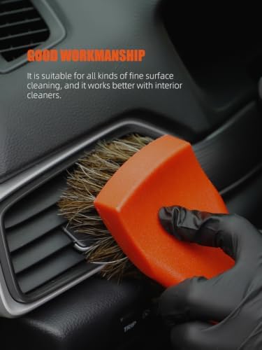 SPTA 3Pcs Car Detailing Brush Kit, Leather & Textile Interior Brush, - Image 5