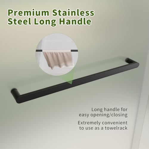ACE DECOR Double Sliding Frosted Shower Door, 44-48" W x 72" H, Matte Black - Image 4