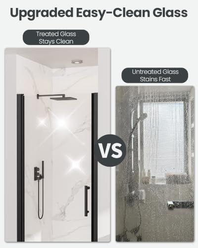 Frameless Pivot Shower Door, Matte Black - Image 3