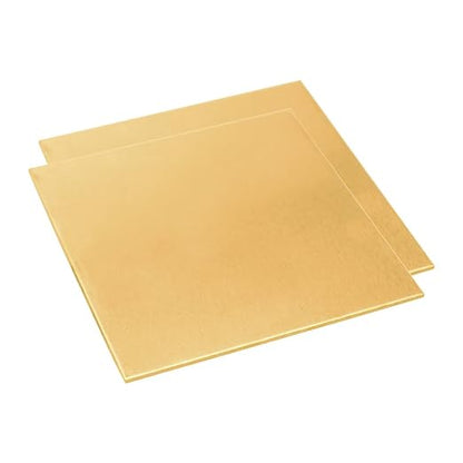 20 Gauge Brass Sheet，H62 Brass Plates Metal 0.031" Thickness x 5.9" Width x 5.9" Lenght, for Models, Crafts, Repairs, Electrical, 2Pcs