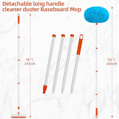 Baseboard Cleaner Tool with Handle, Extendable Long Handle Baseboard Cleaning - Image 7
