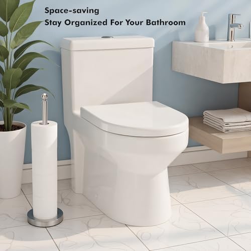 Toilet Paper Holder Free Standing, Spare Toilet Paper Roll Storage Stand - Image 7