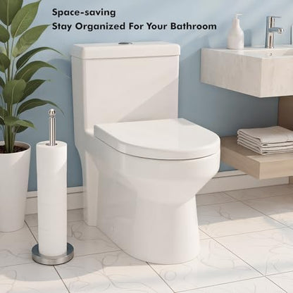 Toilet Paper Holder Free Standing, Spare Toilet Paper Roll Storage Stand - Image 7