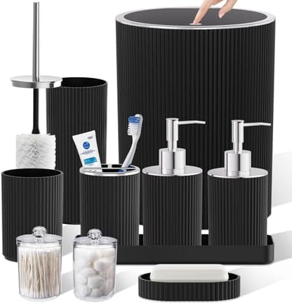 Black Bathroom Accessories Set by LetUsMakeHomeYourFavoriteDestination