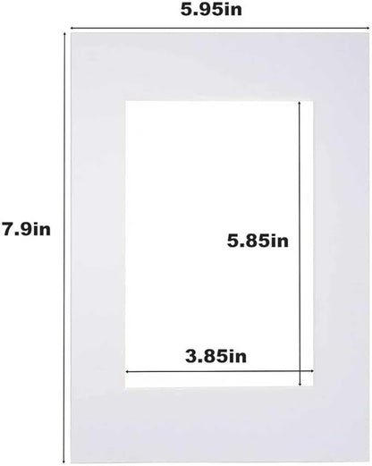 Egofine 6x8 White Picture Mats Pack of 11, Frame Mattes for 5x7 Pictures, Acid Free, 1.2mm Thickness, with Core Bevel Cut