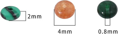 Natural Mix Colored Disk Stone Beads 4x2mm 160pcs Rondelle Loose Semi Gemstone Beads for Jewelry Making Design