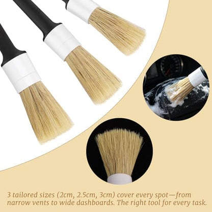 ZUFECY 3-Pack Car Detailing Brushes, and Tight Crevices - Image 4