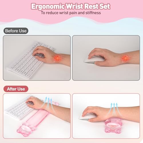 Gel Keyboard and Mouse Wrist Rest Set – Clear Wrist Rest - Image 4