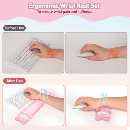 Gel Keyboard and Mouse Wrist Rest Set – Clear Wrist Rest - Image 4