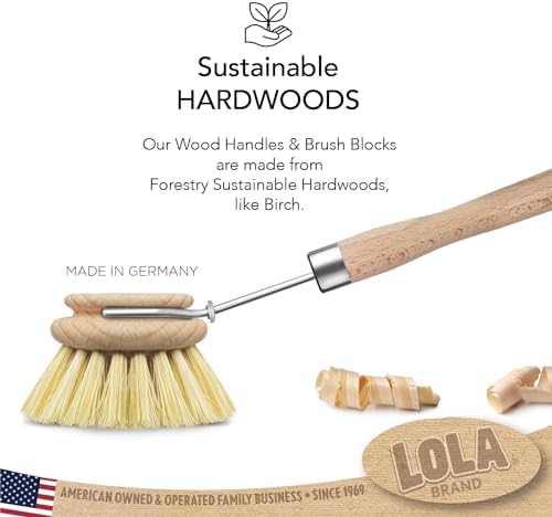 LOLA Dishwashing & Vegetable Brush The Original, Sustainable Wood Handle - Image 2