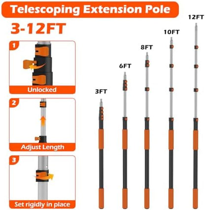 20FT Reach Extendable Ceiling Duster Kit - Image 3