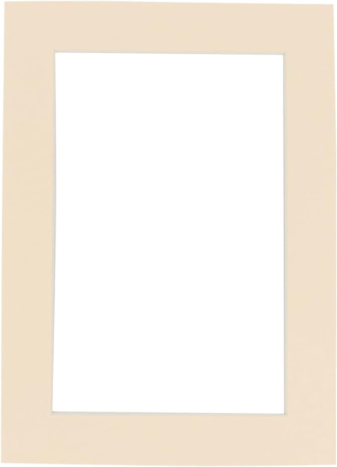 8x10 Mat Bevel Cut for 5.5x8.5 Photos - Acid Free Cream Precut Matboard with Backing Board and Crystal Clear, Self Seal Photo Mat Bag - for Pictures, Photos, Framing - 4-ply Thickness