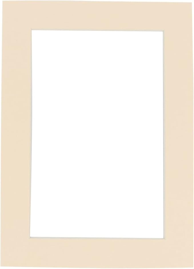Poster Palooza 8x10 Mat Bevel Cut for 6x8 Photos - Acid Free Cream Precut Matboard - for Pictures, Photos, Framing - 4-ply Thickness