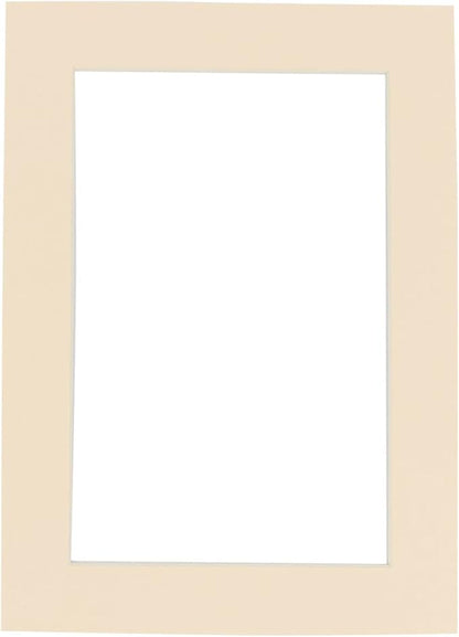 8x10 Mat Bevel Cut for 5x8 Photos - Acid Free Cream Precut Matboard with Backing Board and Crystal Clear, Self Seal Photo Mat Bag - for Pictures, Photos, Framing - 4-ply Thickness