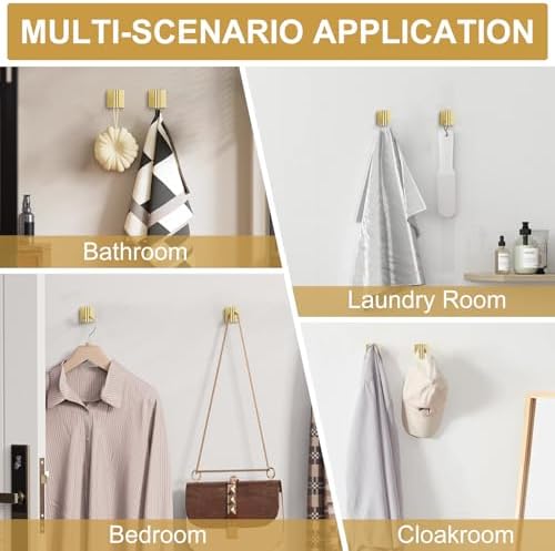Brushed Gold Bathroom Hardware Towel Bar Set, 5 Pieces Double Dase Toilet Paper - Image 7