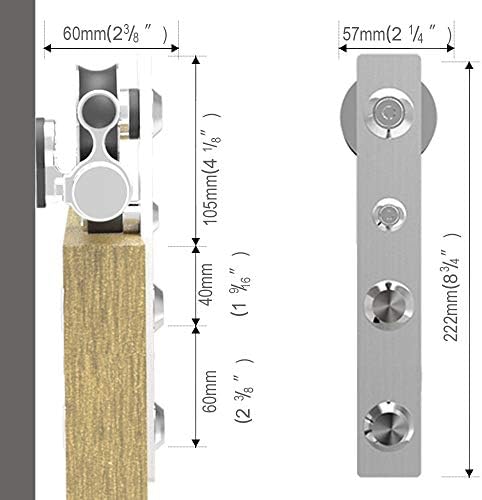 TSMST 11FT Sliding Barn Door Hardware Kit, Stainless Steel Heavy Duty Sturdy - Image 3