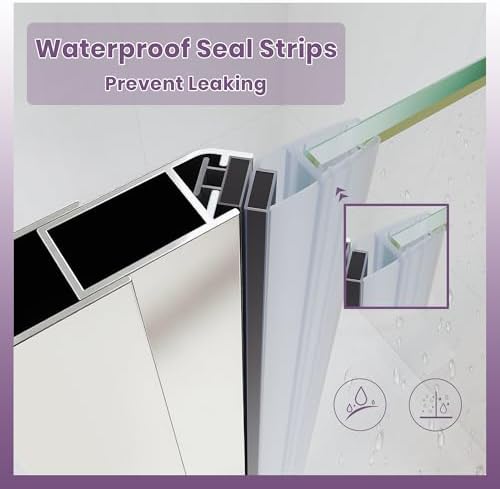Semi-Frameless Pivot Shower Door 36" W x 72" H, Polished Chrome Glass Door - Image 6