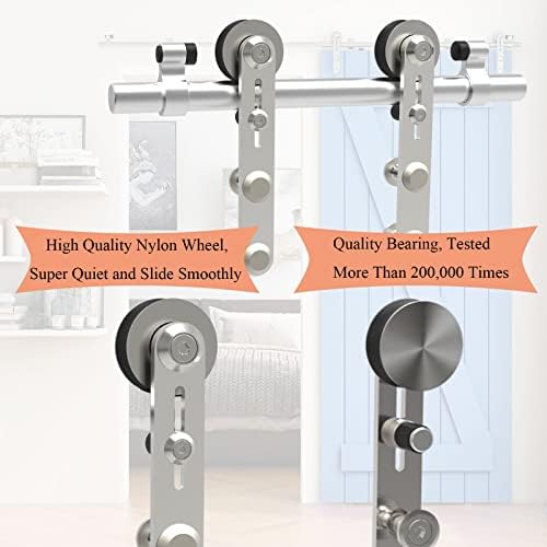 TSMST 8FT Sliding Barn Door Hardware Kit, Stainless Steel Heavy Duty Sturdy - Image 4