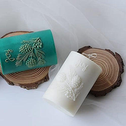 3D Cylinder Pine Cone Candle Mold,Silicone Clay Soap Mould for Making Soy Wax Beeswax Candles Handmade Art Craft