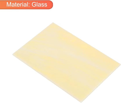 MECCANIXITY 2 Pcs Stained Glass Sheet Mosaic Tile 7.9 Inch x 5.9 Inch Light Brown Stained Glass Sheets for Crafts DIY Art Project