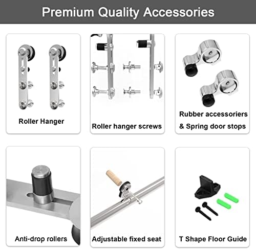 TSMST 8FT Sliding Barn Door Hardware Kit, Stainless Steel Heavy Duty Sturdy - Image 6