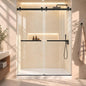 Frameless Stainless Steel Sliding Shower Door, 56-60" W x 76" H by Unknown