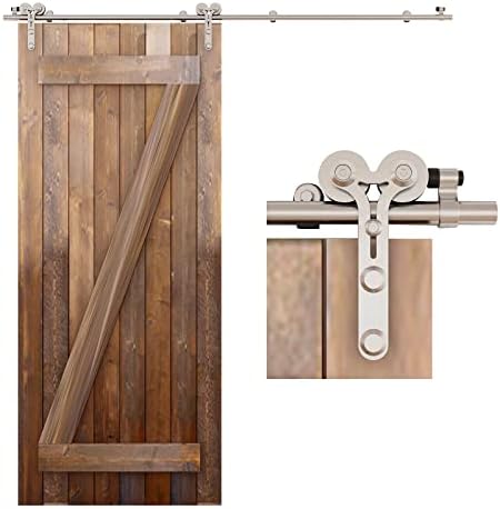 TSMST 4FT Sliding Barn Door Hardware Kit, Stainless Steel Heavy Duty Sturdy by TSMST