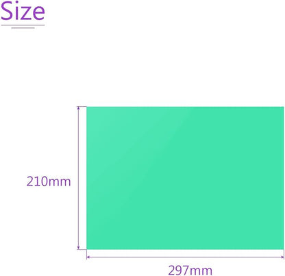 DMiotech 10Pcs Correction Gel Light Filter Overlay Transparent Plastic PVC Sheets Green for Photo，Film,Video