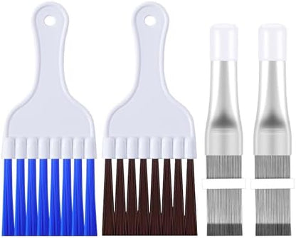 4 Pcs Air Conditioner Fin Comb Cleaner kit AC Coil Cleaning Brush Condenser Fin by LONCHDAN