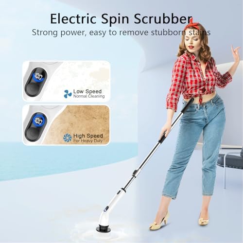 TUYU Electric Spin Scrubber, 8 Replaceable Brush Heads - Image 2