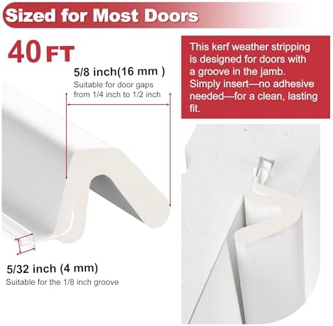 40FT Kerf Weather Stripping Door Seal Kit - Image 5