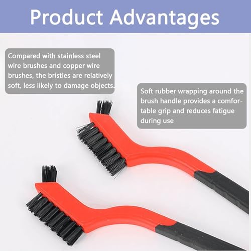 3PCS Ergonomic Handle Nylon Detail Brushes Car Interior Gap Cleaning Brush - Image 3