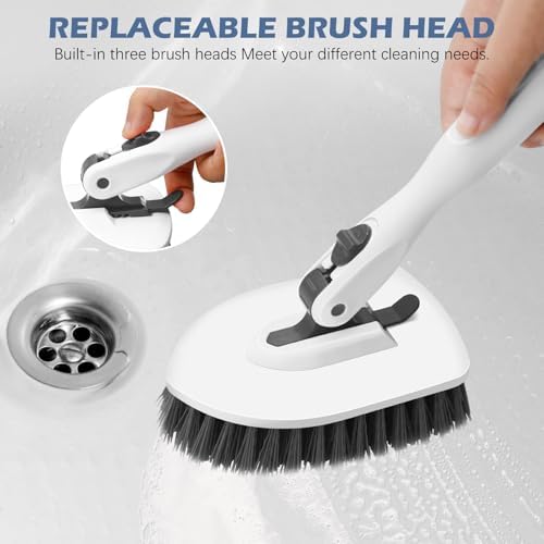 SetSail Tile Tub Scrubber Brush 3-in-1 Long Handle Shower Brush - Image 4