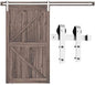 SMARTSTANDARD 8 Feet Brushed Nickel Barn Hardware Kit, Fit 42-48" W Door by SMARTSTANDARD