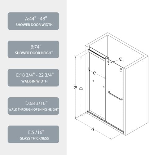 ACE DECOR Frameless Shower Door - Image 2