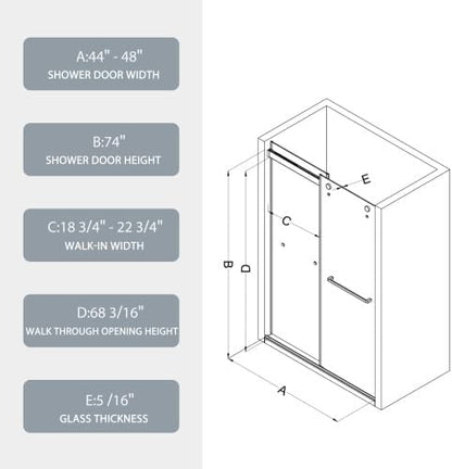 ACE DECOR Frameless Shower Door - Image 2
