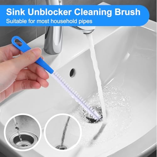 JIEYAO 2 Pack Flexible Drain Cleaning Tools, 23.6inch Bendable Long Drain Brush - Image 2