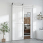 SMARTSTANDARD 38" x 84" White Sliding Barn Door by SMARTSTANDARD