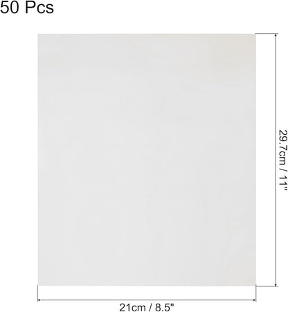 MECCANIXITY 50 Pack Toner Reactive Foil ,Deco Foil Transfer Sheets 8.5"x11" A4 Hot Foil Paper for Laser Printer Scrapbooking Heat Transfer DIY Craft,Silver