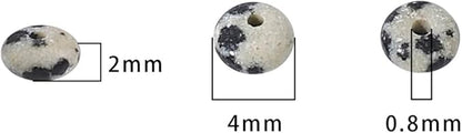 Natural Dalmatian Disk Stone Beads 4x2mm 160pcs Rondelle Loose Semi Gemstone Beads for Jewelry Making Design