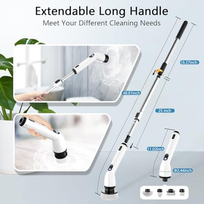 TUYU Electric Spin Scrubber, 8 Replaceable Brush Heads - Image 4
