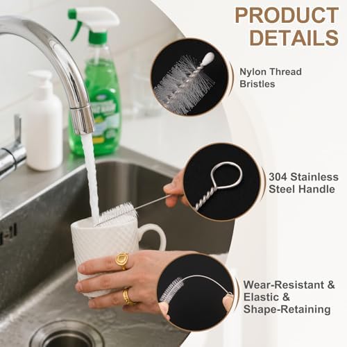 HARFINGTON Straw Cleaner Brush Set, 6 Inch Length 304 Stainless Steel and Nylon - Image 3