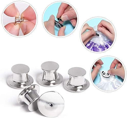 55 Pieces Metal Pin Backs Locking Pin Keepers Locking Clasp