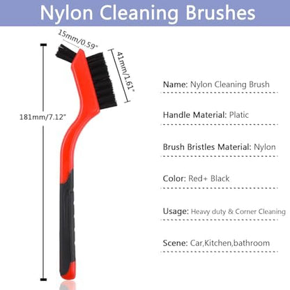 3PCS Ergonomic Handle Nylon Detail Brushes Car Interior Gap Cleaning Brush - Image 2