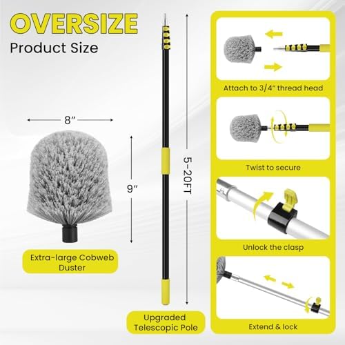 26FT High Reach Cobweb Duster - Image 3