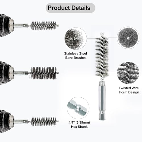 5Pcs 7/8" Stainless Steel Wire Bore Brush - Image 6